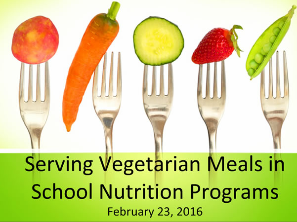 Serving vegetables in school program.