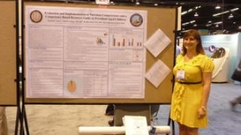 CNS researcher Rachel Scherr with her poster at Experimental Biology 2010