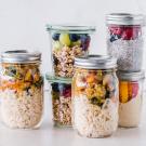 packed meals in jars